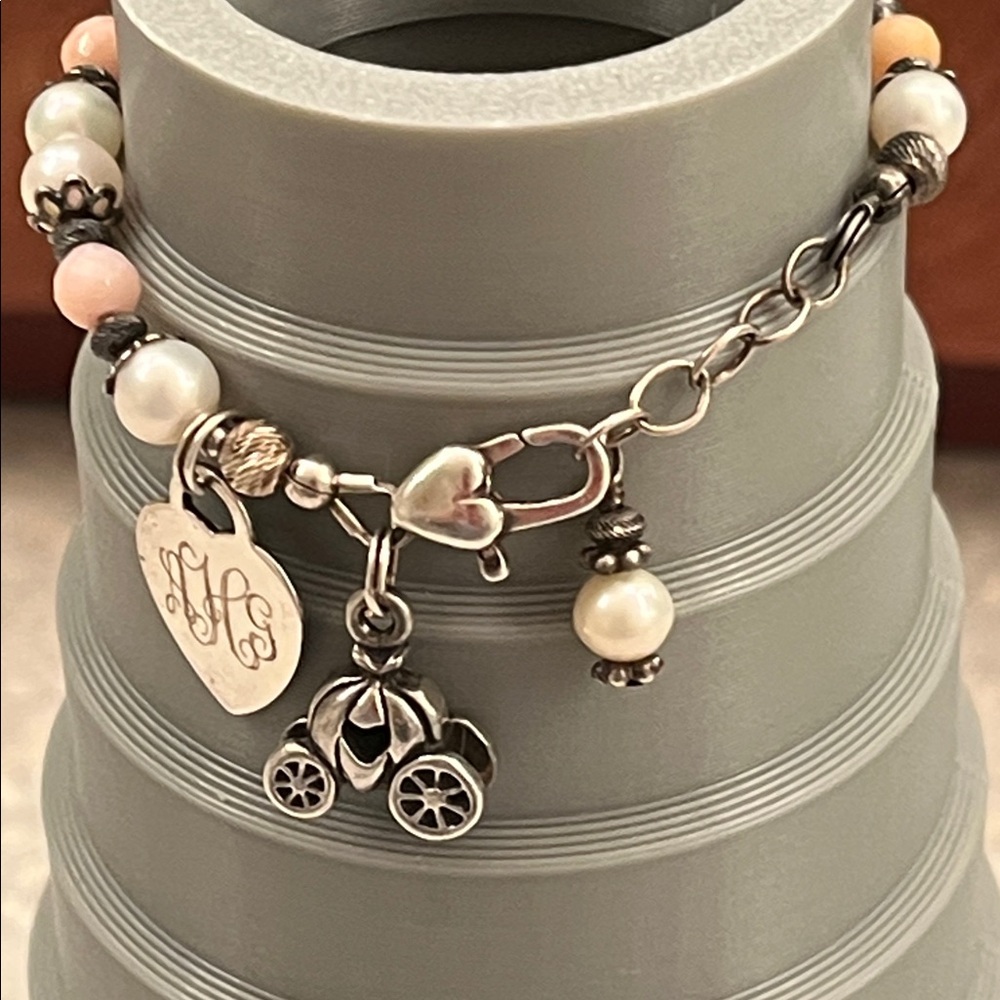 Elegant Pearl and Pink Bead Bracelet Child size